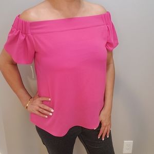 Mossimo Hot Pink Off Shoulder Blouse
